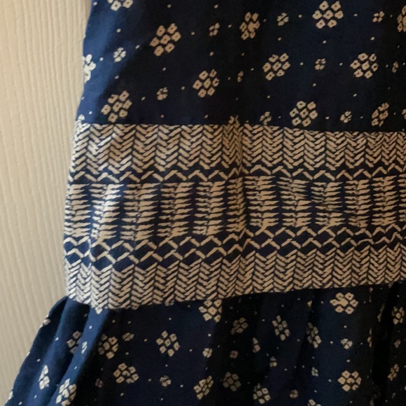 French Connection Flare Blue and Cream Dress - Picture 3 of 8